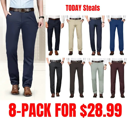 🔥 Clearance Sale – Men's High Stretch Straight Fit Dress Pants