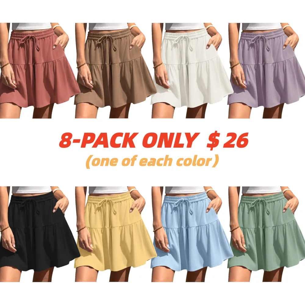 Womens Linen Blend Wide Leg Flowy Culotte Shorts Drawstring Loose Fit Summer Casual Lightweight Comfy Vacation Wear
