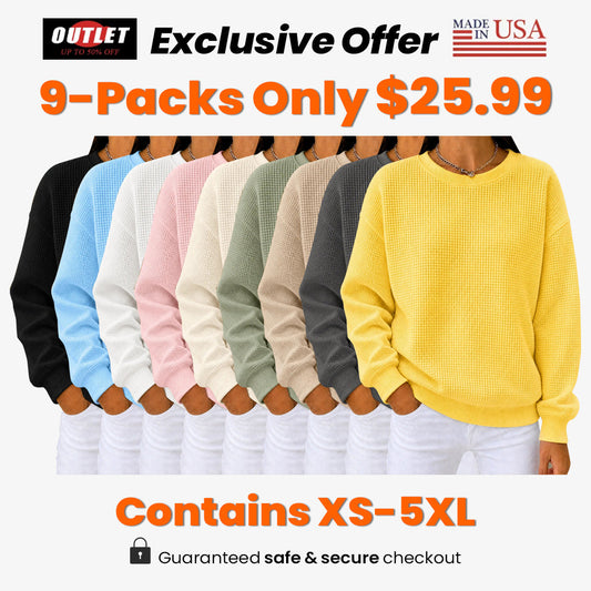 Women's Waffle Knit Crewneck Sweatshirt