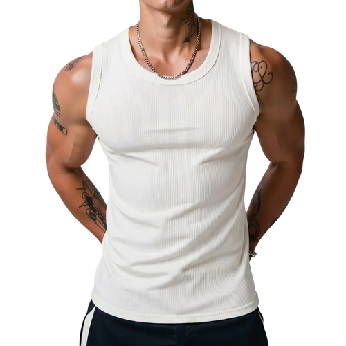 💝💝Men's Wide Strap Ribbed Tank Top