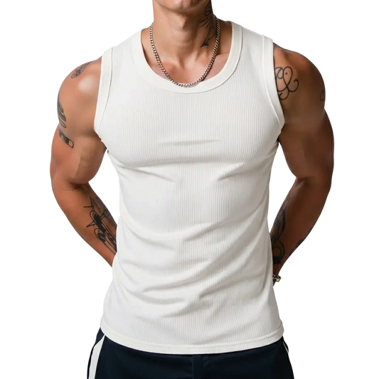 💝💝Men's Wide Strap Ribbed Tank Top