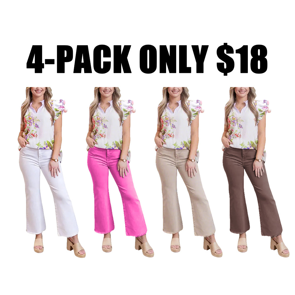 Women's high-waisted cropped flared pants