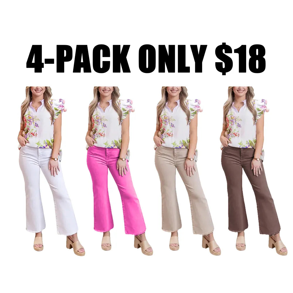 Women's high-waisted cropped flared pants