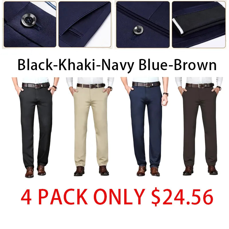 🔥 Clearance Sale – Men's High Stretch Straight Fit Dress Pants
