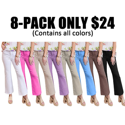 Women's high-waisted cropped flared pants