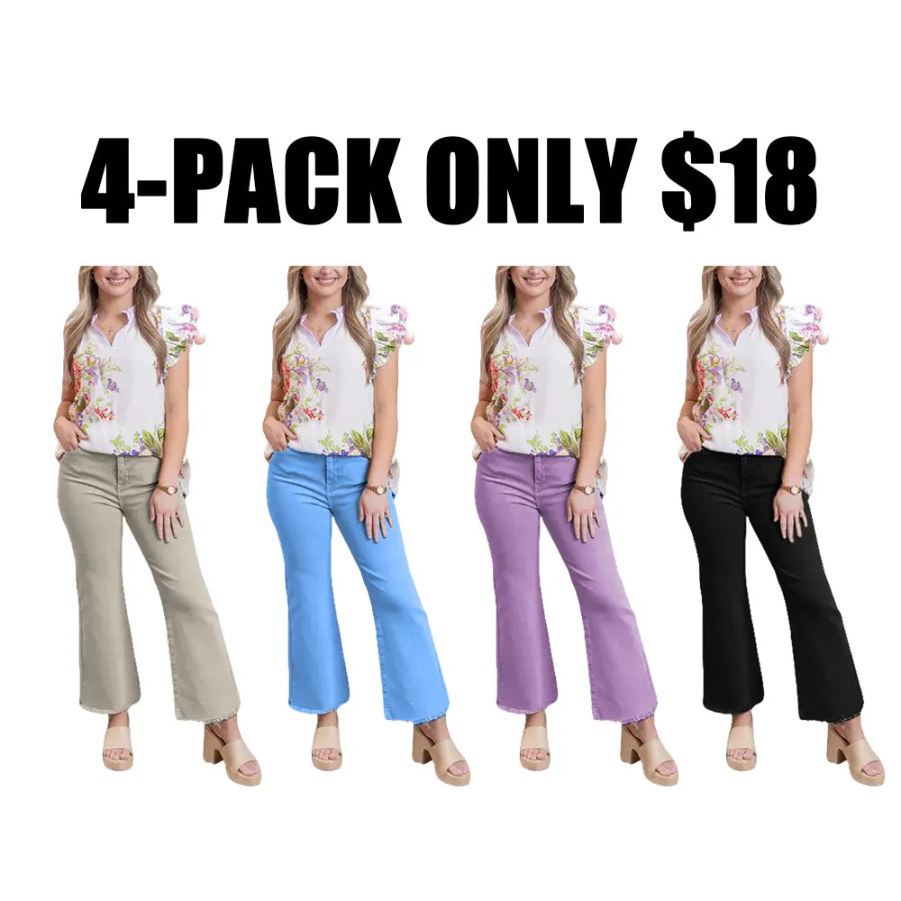 Women's high-waisted cropped flared pants
