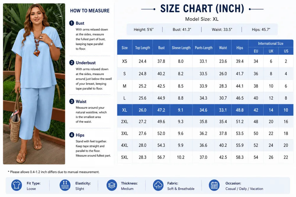Women's Solid Short Sleeve Top & Loose Wide Leg Pants 2-Piece Set