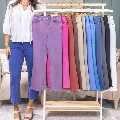 Women's high-waisted cropped flared pants